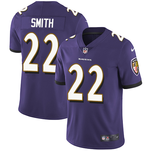 2019 Men Baltimore Ravens #22 Smith purple Nike Vapor Untouchable Limited NFL Jersey